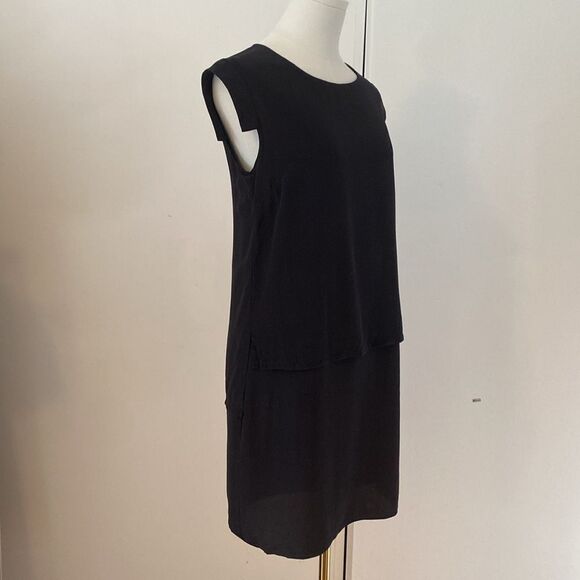 AllSaints Black Silk Flowy Mini Dress Size 2 - Picture 5 of 13